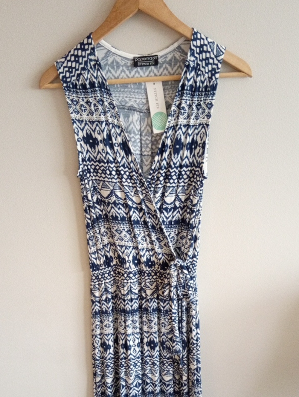 NWT Papermoon Weston Knit Maxi Dress Size Small Aztec Navy Blue